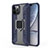 Custodia Silicone e Plastica Opaca Cover con Magnetico Anello Supporto S04 per Apple iPhone 12 Pro Blu