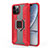 Custodia Silicone e Plastica Opaca Cover con Magnetico Anello Supporto S04 per Apple iPhone 12 Pro Max Rosso