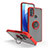 Custodia Silicone e Plastica Opaca Cover con Magnetico Anello Supporto S04 per Motorola Moto E30