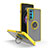 Custodia Silicone e Plastica Opaca Cover con Magnetico Anello Supporto S04 per Motorola Moto Edge 20 5G Giallo