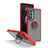 Custodia Silicone e Plastica Opaca Cover con Magnetico Anello Supporto S04 per Motorola Moto Edge 20 5G Rosso