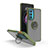 Custodia Silicone e Plastica Opaca Cover con Magnetico Anello Supporto S04 per Motorola Moto Edge 20 5G Verde