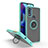 Custodia Silicone e Plastica Opaca Cover con Magnetico Anello Supporto S04 per Motorola Moto G Pure Ciano