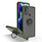Custodia Silicone e Plastica Opaca Cover con Magnetico Anello Supporto S04 per Motorola Moto G Pure Verde