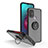 Custodia Silicone e Plastica Opaca Cover con Magnetico Anello Supporto S04 per Motorola Moto G10 Rosso e Nero