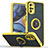 Custodia Silicone e Plastica Opaca Cover con Magnetico Anello Supporto S04 per Motorola Moto G22