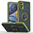 Custodia Silicone e Plastica Opaca Cover con Magnetico Anello Supporto S04 per Motorola Moto G22
