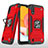 Custodia Silicone e Plastica Opaca Cover con Magnetico Anello Supporto S04 per Samsung Galaxy A01 SM-A015 Rosso