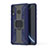 Custodia Silicone e Plastica Opaca Cover con Magnetico Anello Supporto S04 per Samsung Galaxy A40s Blu