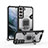 Custodia Silicone e Plastica Opaca Cover con Magnetico Anello Supporto S04 per Samsung Galaxy S21 FE 5G
