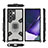 Custodia Silicone e Plastica Opaca Cover con Magnetico Anello Supporto S04 per Samsung Galaxy S21 Ultra 5G