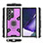 Custodia Silicone e Plastica Opaca Cover con Magnetico Anello Supporto S04 per Samsung Galaxy S21 Ultra 5G Viola