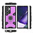 Custodia Silicone e Plastica Opaca Cover con Magnetico Anello Supporto S04 per Samsung Galaxy S22 Ultra 5G Viola