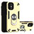 Custodia Silicone e Plastica Opaca Cover con Magnetico Anello Supporto S05 per Apple iPhone 12