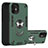 Custodia Silicone e Plastica Opaca Cover con Magnetico Anello Supporto S05 per Apple iPhone 12