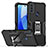 Custodia Silicone e Plastica Opaca Cover con Magnetico Anello Supporto S05 per Motorola Moto E20 Nero