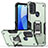 Custodia Silicone e Plastica Opaca Cover con Magnetico Anello Supporto S05 per Motorola Moto E30