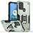 Custodia Silicone e Plastica Opaca Cover con Magnetico Anello Supporto S05 per Motorola Moto G10
