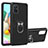 Custodia Silicone e Plastica Opaca Cover con Magnetico Anello Supporto S05 per Samsung Galaxy A71 5G Nero