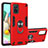 Custodia Silicone e Plastica Opaca Cover con Magnetico Anello Supporto S05 per Samsung Galaxy A71 5G Rosso