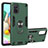 Custodia Silicone e Plastica Opaca Cover con Magnetico Anello Supporto S05 per Samsung Galaxy A71 5G Verde