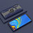 Custodia Silicone e Plastica Opaca Cover con Magnetico Anello Supporto S05 per Samsung Galaxy A9s Blu