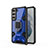 Custodia Silicone e Plastica Opaca Cover con Magnetico Anello Supporto S05 per Samsung Galaxy S21 5G