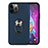 Custodia Silicone e Plastica Opaca Cover con Magnetico Anello Supporto S06 per Apple iPhone 12 Pro Max Blu