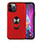 Custodia Silicone e Plastica Opaca Cover con Magnetico Anello Supporto S06 per Apple iPhone 12 Pro Max Rosso