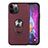 Custodia Silicone e Plastica Opaca Cover con Magnetico Anello Supporto S06 per Apple iPhone 12 Pro Max Rosso Rosa