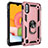 Custodia Silicone e Plastica Opaca Cover con Magnetico Anello Supporto S06 per Samsung Galaxy A01 SM-A015