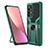 Custodia Silicone e Plastica Opaca Cover con Magnetico Anello Supporto S06 per Xiaomi Mi 12S Pro 5G Verde