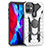 Custodia Silicone e Plastica Opaca Cover con Magnetico Anello Supporto S07 per Apple iPhone 12 Argento