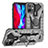 Custodia Silicone e Plastica Opaca Cover con Magnetico Anello Supporto S07 per Apple iPhone 12 Mini