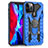 Custodia Silicone e Plastica Opaca Cover con Magnetico Anello Supporto S07 per Apple iPhone 12 Pro Blu