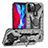 Custodia Silicone e Plastica Opaca Cover con Magnetico Anello Supporto S07 per Apple iPhone 12 Pro Max