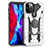 Custodia Silicone e Plastica Opaca Cover con Magnetico Anello Supporto S07 per Apple iPhone 12 Pro Max Argento