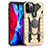 Custodia Silicone e Plastica Opaca Cover con Magnetico Anello Supporto S07 per Apple iPhone 12 Pro Oro