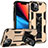 Custodia Silicone e Plastica Opaca Cover con Magnetico Anello Supporto S07 per Apple iPhone 13