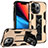 Custodia Silicone e Plastica Opaca Cover con Magnetico Anello Supporto S07 per Apple iPhone 13 Pro