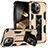 Custodia Silicone e Plastica Opaca Cover con Magnetico Anello Supporto S07 per Apple iPhone 14 Pro