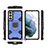 Custodia Silicone e Plastica Opaca Cover con Magnetico Anello Supporto S07 per Samsung Galaxy S21 5G Blu