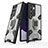 Custodia Silicone e Plastica Opaca Cover con Magnetico Anello Supporto S07 per Samsung Galaxy S21 Ultra 5G Grigio