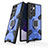 Custodia Silicone e Plastica Opaca Cover con Magnetico Anello Supporto S07 per Samsung Galaxy S22 Ultra 5G Blu