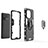 Custodia Silicone e Plastica Opaca Cover con Magnetico Anello Supporto S07 per Xiaomi Mi 11 Pro 5G