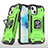 Custodia Silicone e Plastica Opaca Cover con Magnetico Anello Supporto S08 per Apple iPhone 13 Verde Pastello