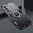 Custodia Silicone e Plastica Opaca Cover con Magnetico Anello Supporto S08 per Samsung Galaxy S21 5G