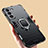 Custodia Silicone e Plastica Opaca Cover con Magnetico Anello Supporto S08 per Samsung Galaxy S21 5G