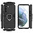 Custodia Silicone e Plastica Opaca Cover con Magnetico Anello Supporto S08 per Samsung Galaxy S22 Plus 5G