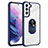 Custodia Silicone e Plastica Opaca Cover con Magnetico Anello Supporto S09 per Samsung Galaxy S22 5G